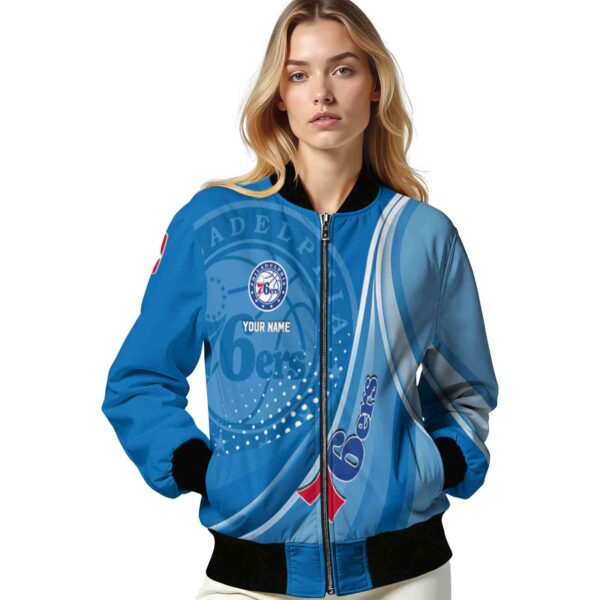 custom philadelphia 76ers wave patterns blue jacket latest model