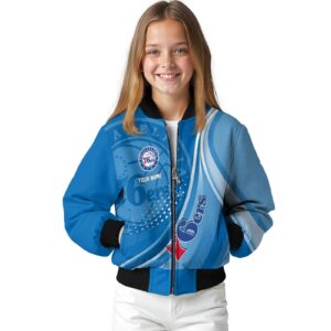 custom philadelphia 76ers wave patterns blue jacket top rated