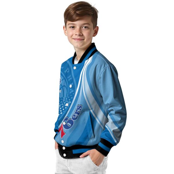 custom philadelphia 76ers wave patterns blue jacket trendy