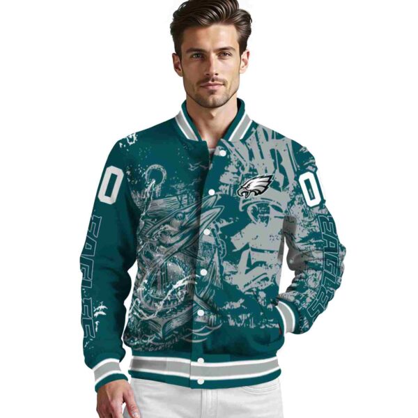 custom philadelphia eagles fishing art green jacket high quality