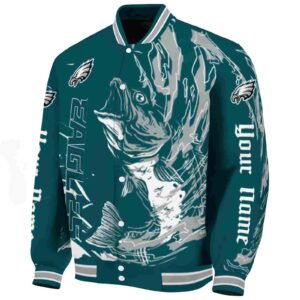 custom philadelphia eagles fishing passion green white jacket best selling