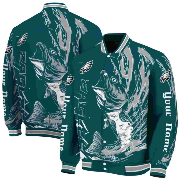 custom philadelphia eagles fishing passion green white jacket fashion forward