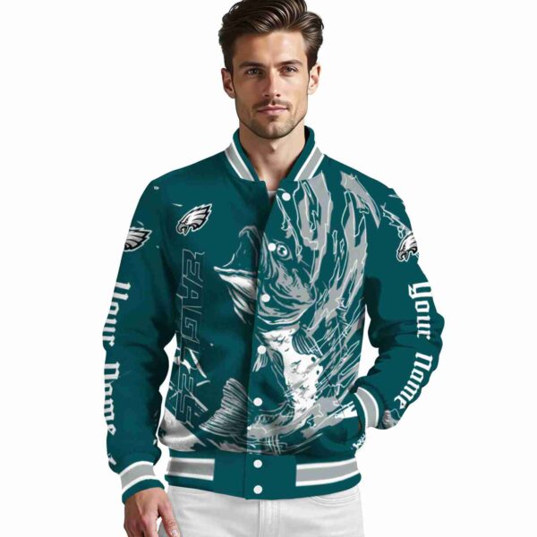 custom philadelphia eagles fishing passion green white jacket high quality