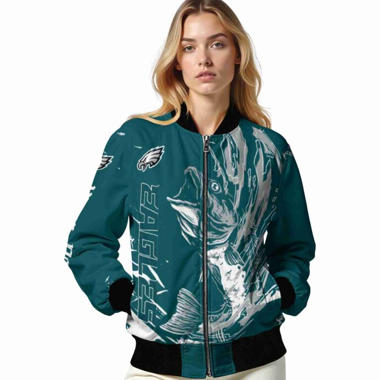 custom philadelphia eagles fishing passion green white jacket latest model