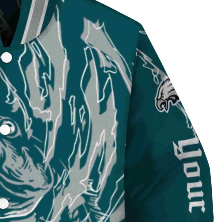custom philadelphia eagles fishing passion green white jacket premium grade