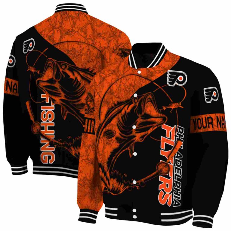 custom philadelphia flyers fishing rod black jacket fashion forward