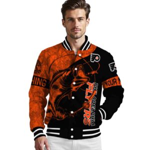 custom philadelphia flyers fishing rod black jacket high quality