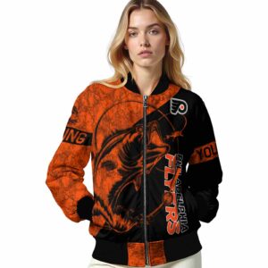 custom philadelphia flyers fishing rod black jacket latest model