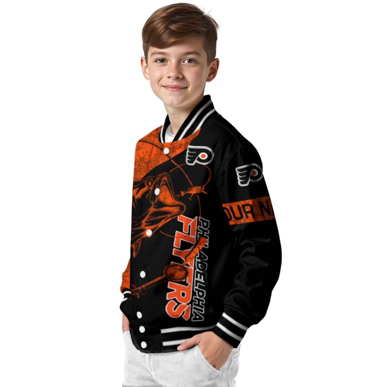 custom philadelphia flyers fishing rod black jacket trendy