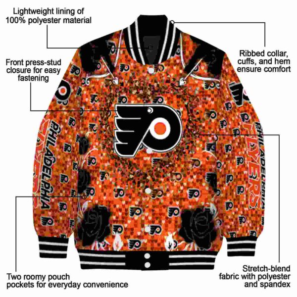 custom philadelphia flyers heart explosion orange jacket new arrival