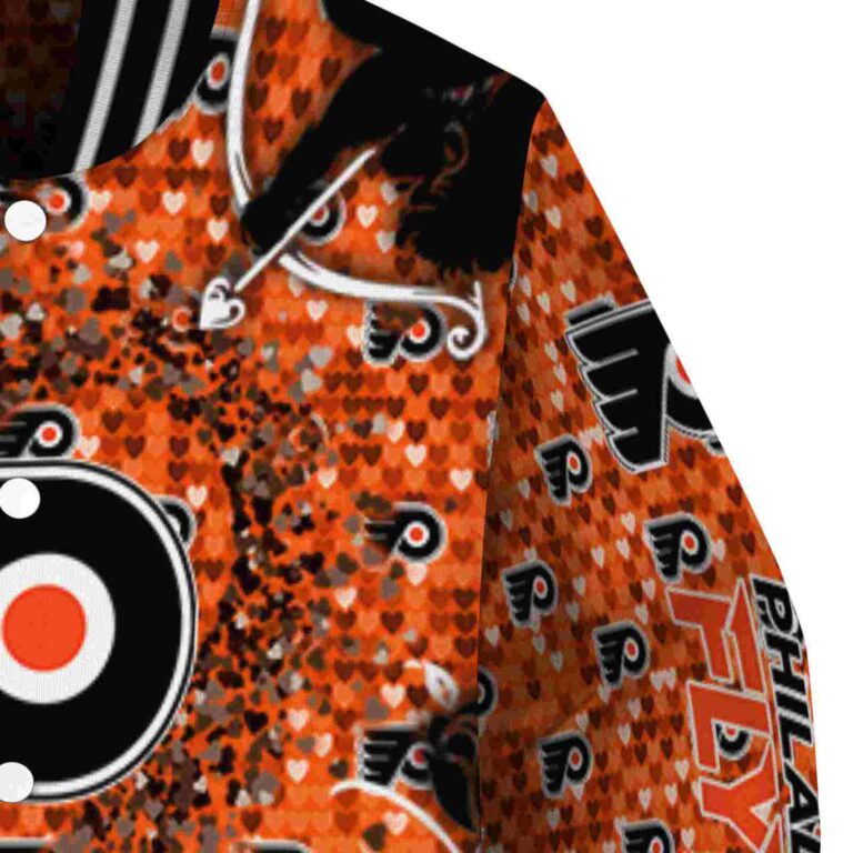 custom philadelphia flyers heart explosion orange jacket premium grade