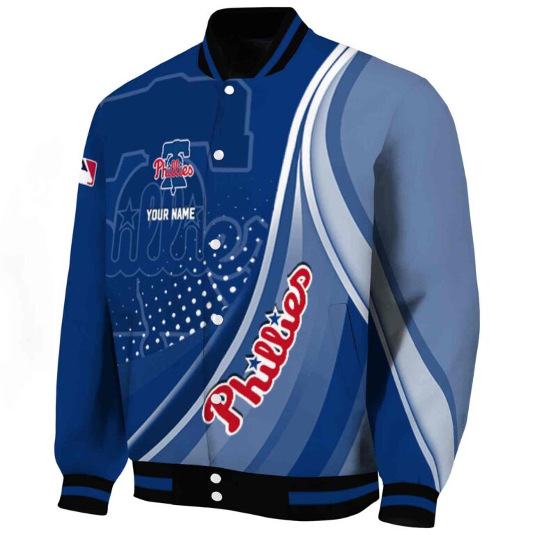 custom philadelphia phillies wave patterns blue jacket best selling