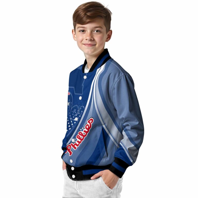 custom philadelphia phillies wave patterns blue jacket trendy