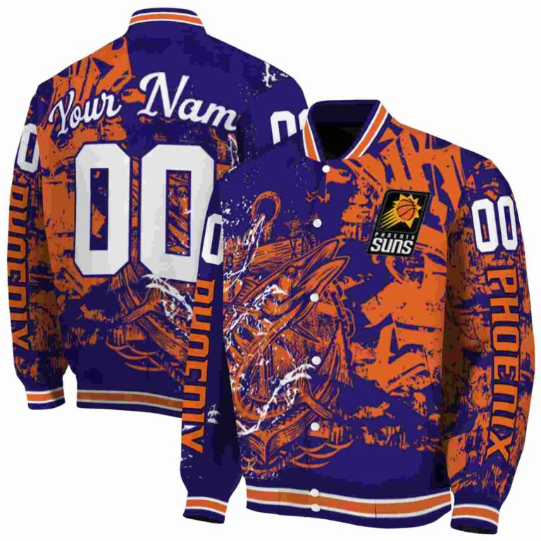 custom phoenix suns fishing art purple jacket fashion forward