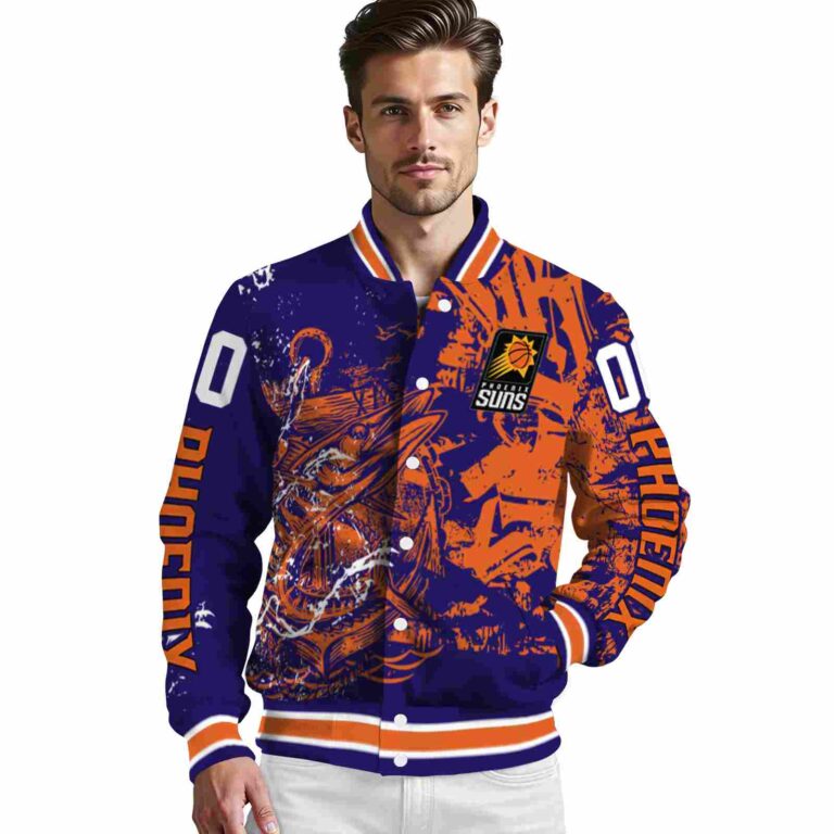 custom phoenix suns fishing art purple jacket high quality