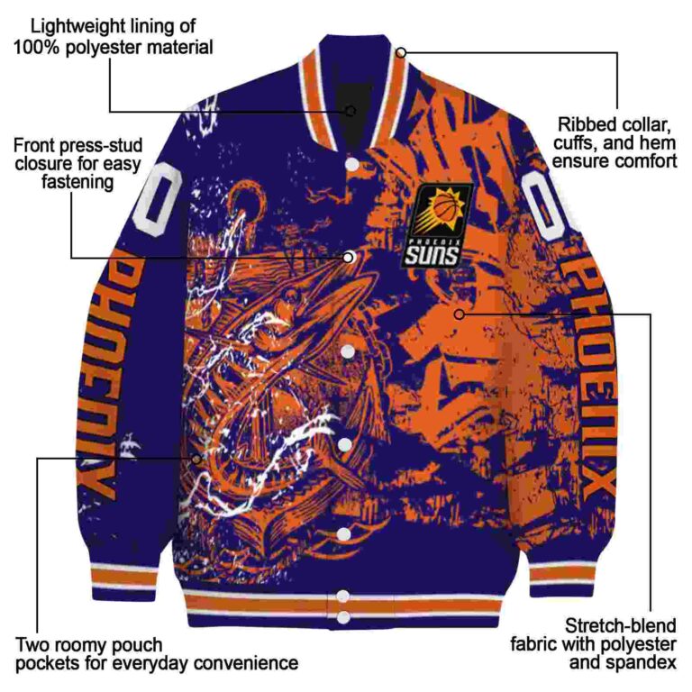 custom phoenix suns fishing art purple jacket new arrival