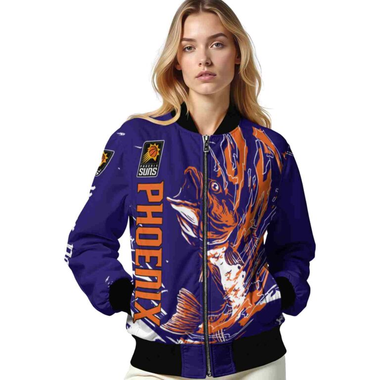 custom phoenix suns fishing passion purple white jacket latest model