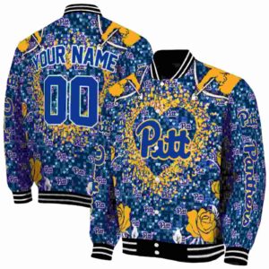 custom pittsburgh panthers heart explosion royal blue jacket fashion forward