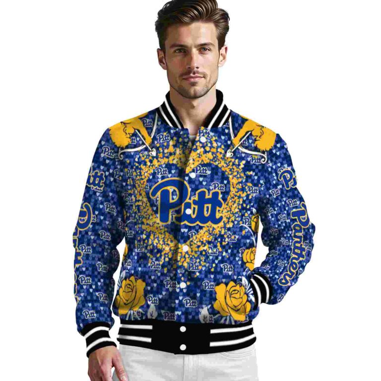 custom pittsburgh panthers heart explosion royal blue jacket high quality