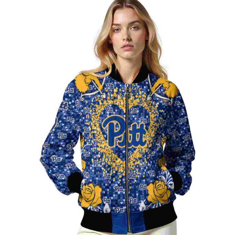 custom pittsburgh panthers heart explosion royal blue jacket latest model