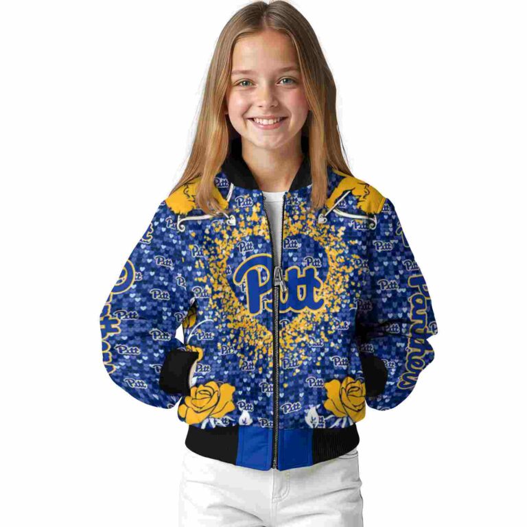 custom pittsburgh panthers heart explosion royal blue jacket top rated