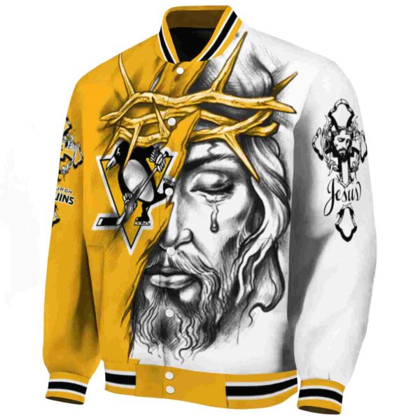 custom pittsburgh penguins jesus tears yellow white jacket best selling