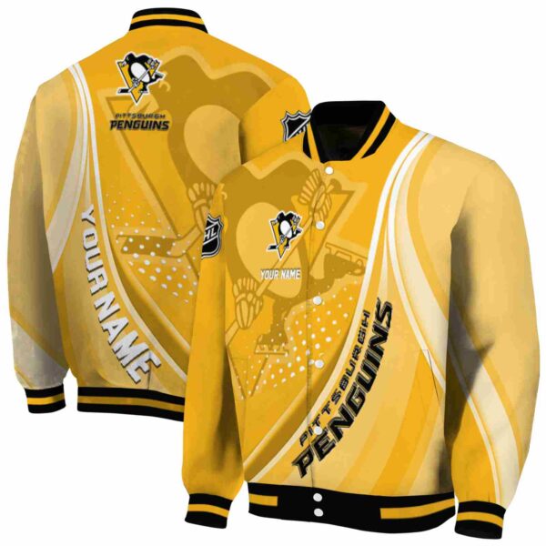 custom pittsburgh penguins wave patterns yellow jacket fashion forward