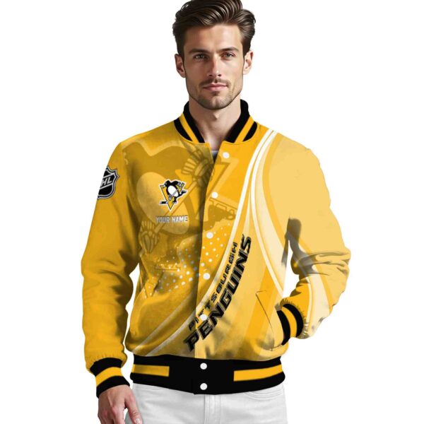 custom pittsburgh penguins wave patterns yellow jacket high quality