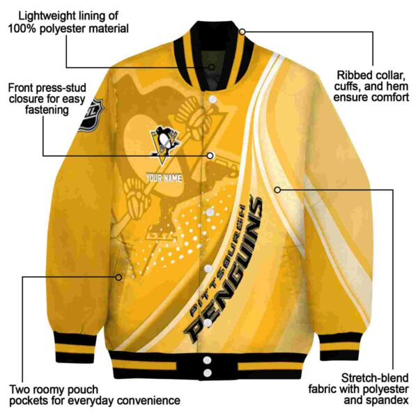 custom pittsburgh penguins wave patterns yellow jacket new arrival