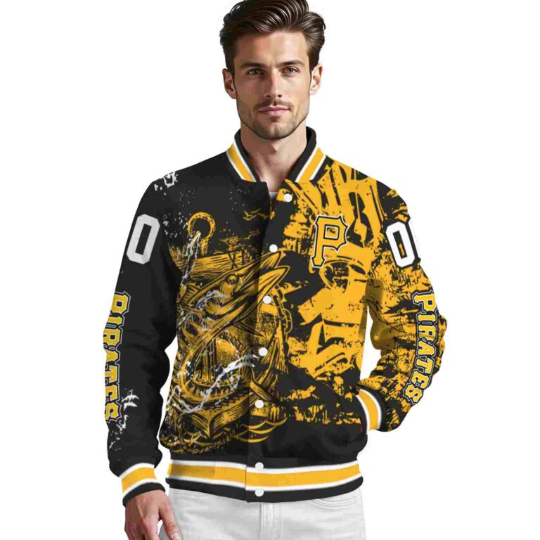 custom pittsburgh pirates fishing art black jacket high quality
