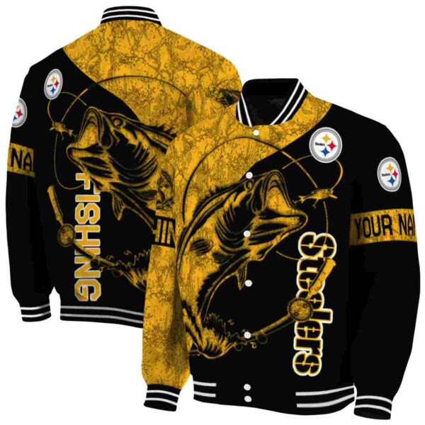 custom pittsburgh steelers fishing rod black jacket fashion forward