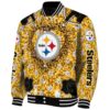 custom pittsburgh steelers heart explosion gold jacket best selling