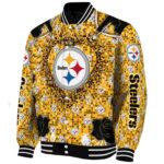 custom pittsburgh steelers heart explosion gold jacket best selling