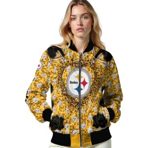 custom pittsburgh steelers heart explosion gold jacket latest model