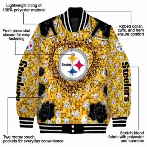 custom pittsburgh steelers heart explosion gold jacket new arrival