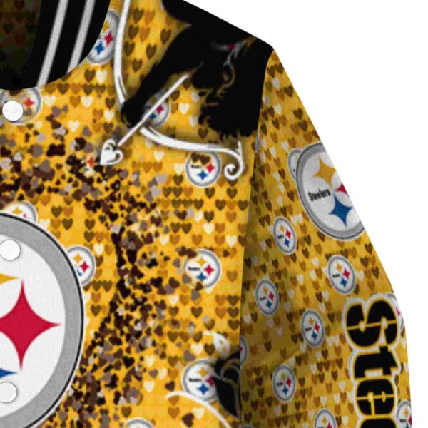 custom pittsburgh steelers heart explosion gold jacket premium grade
