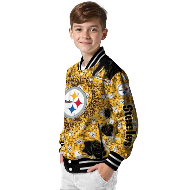 custom pittsburgh steelers heart explosion gold jacket trendy