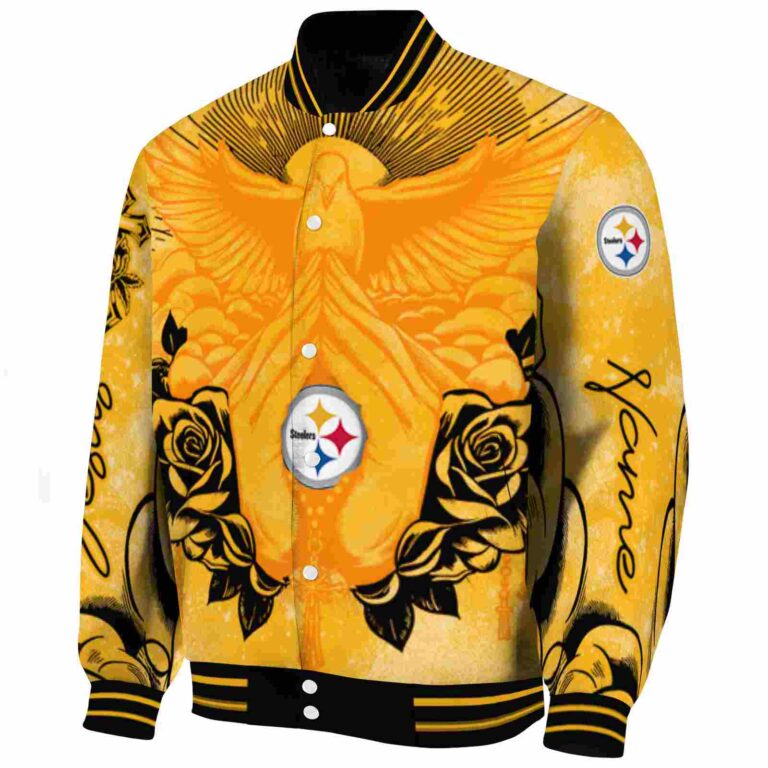 custom pittsburgh steelers praying hands gold jacket best selling
