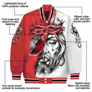 custom portland trail blazers jesus tears red white jacket new arrival