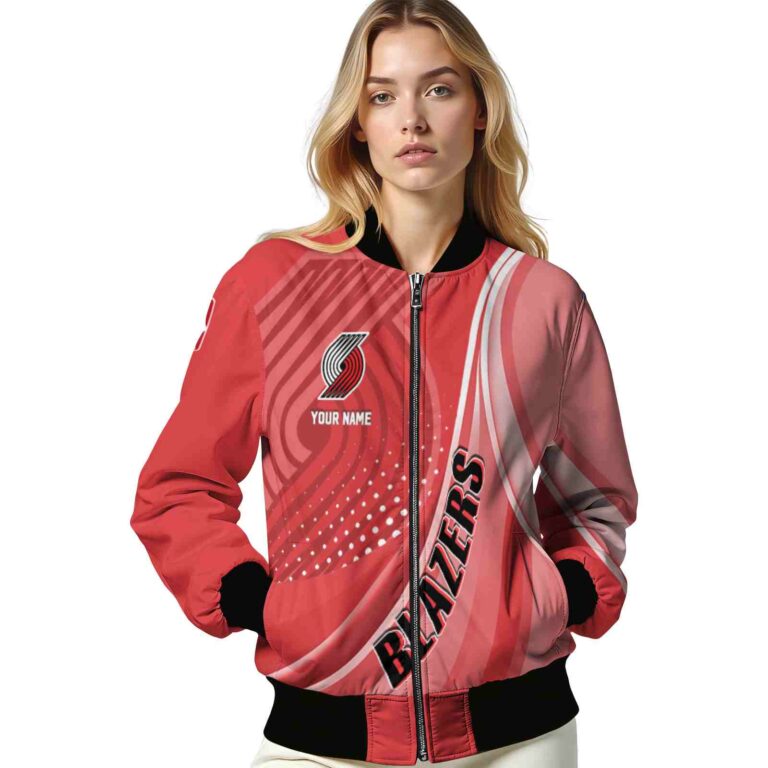 custom portland trail blazers wave patterns red jacket latest model