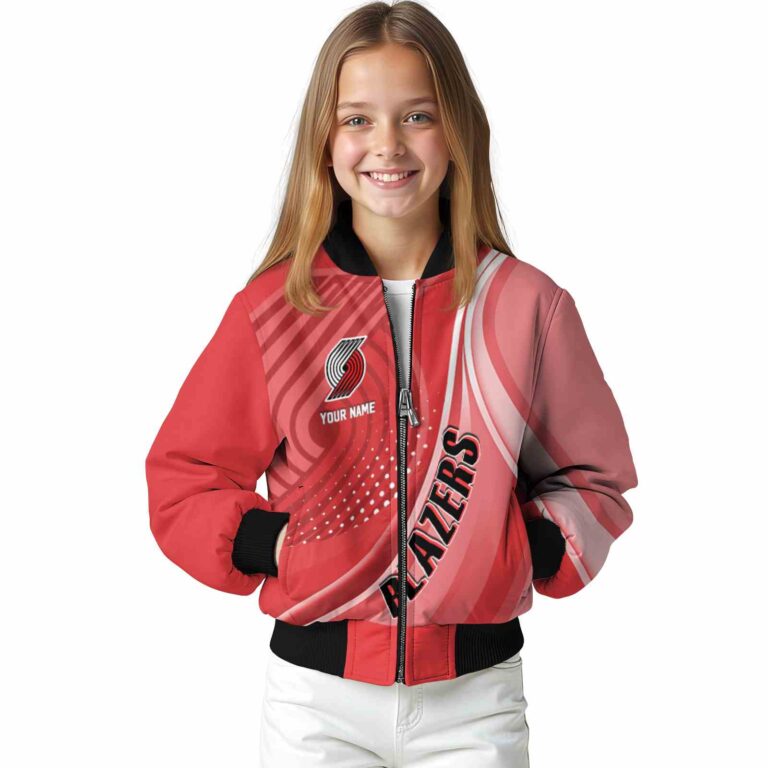 custom portland trail blazers wave patterns red jacket top rated