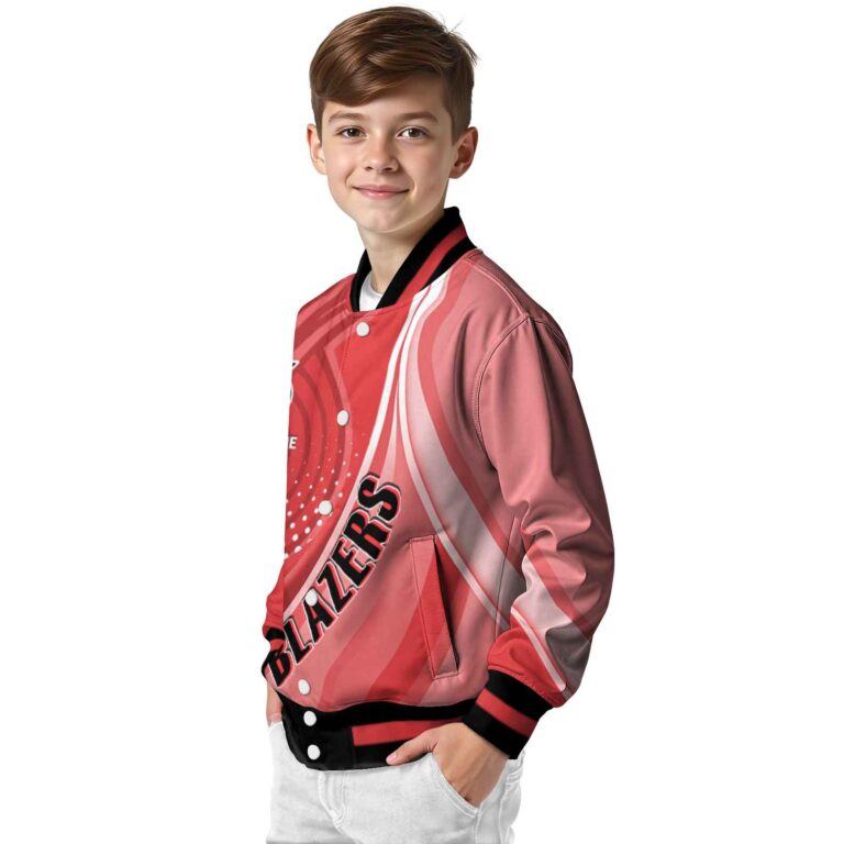 custom portland trail blazers wave patterns red jacket trendy