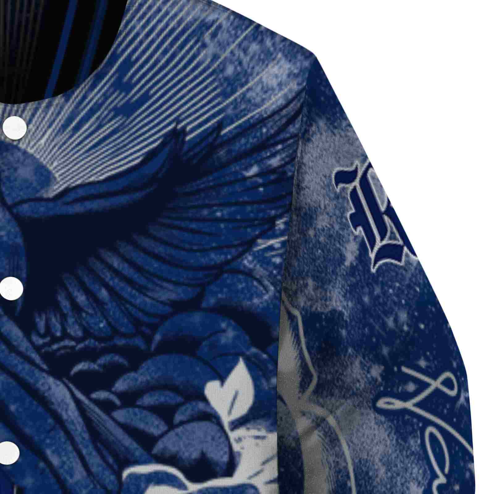 custom rice owls praying hands navy blue jacket premium grade custom rice owls praying hands navy blue jacket premium grade