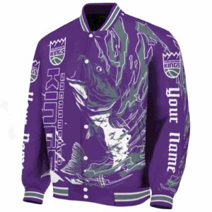 custom sacramento kings fishing passion purple white jacket best selling