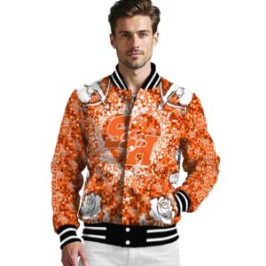 custom sam houston bearkats heart explosion orange jacket high quality
