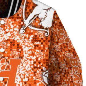 custom sam houston bearkats heart explosion orange jacket premium grade