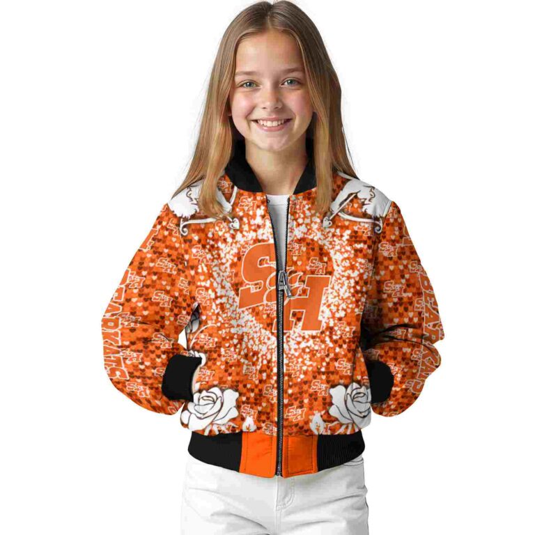 custom sam houston bearkats heart explosion orange jacket top rated