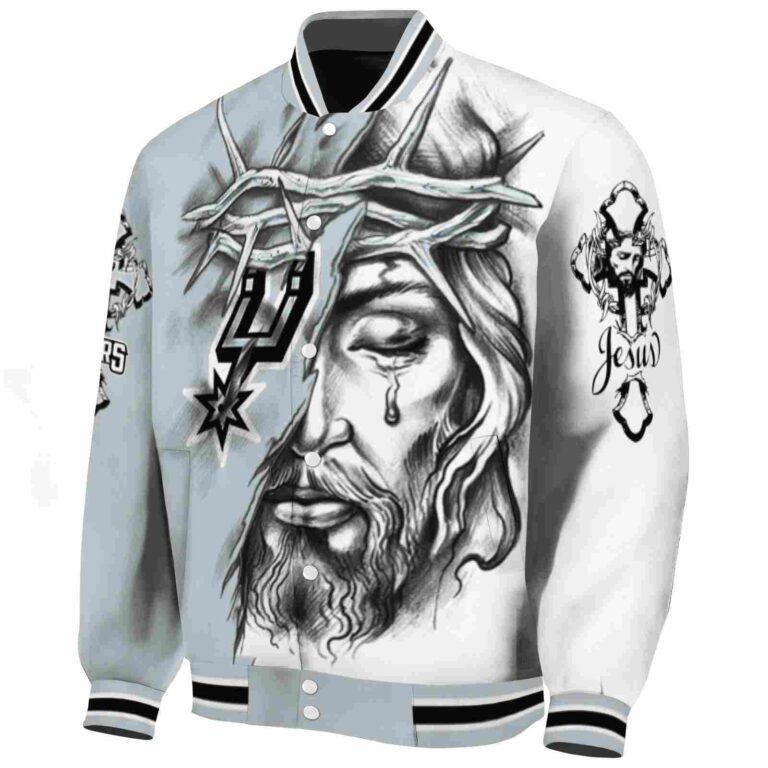 custom san antonio spurs jesus tears silver white jacket best selling