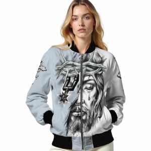 custom san antonio spurs jesus tears silver white jacket latest model