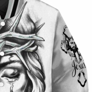 custom san antonio spurs jesus tears silver white jacket premium grade